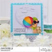 SUMMER BUNDLE GIRL WITH A BEACH BALL & PUPPY RUBBER STAMP SET (includes 2 stamps)